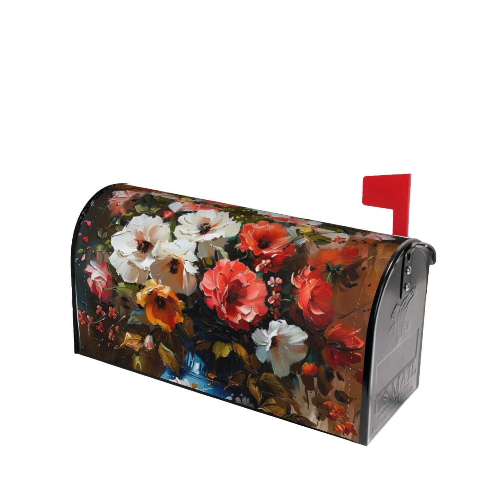 Lsque Elegant Floral Vase Painting Mailbox Cover Standard Size