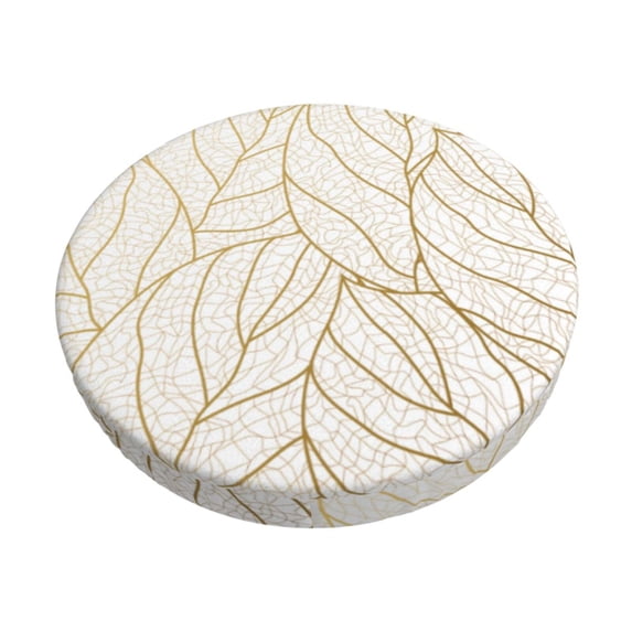Lsque Elegant Gold Leaf Pattern Pattern Round Bar chair cushion covers Velvet Fabric Premium Comfort Protects from Scratches and Stains for 14-17 Inch Chair-14 inch
