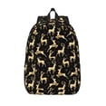 thumbnail image 1 of Lsque Elegant Gold Moose Pattern Canvas Daypack, Durable Backpack, High-quality Versatile Backpack,Vintage Compact Backpack-Small, 1 of 6