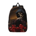thumbnail image 1 of Lsque Elegant Rose Skull Pattern Canvas Daypack, Durable Backpack, High-quality Versatile Backpack,Vintage Compact Backpack-Medium, 1 of 6
