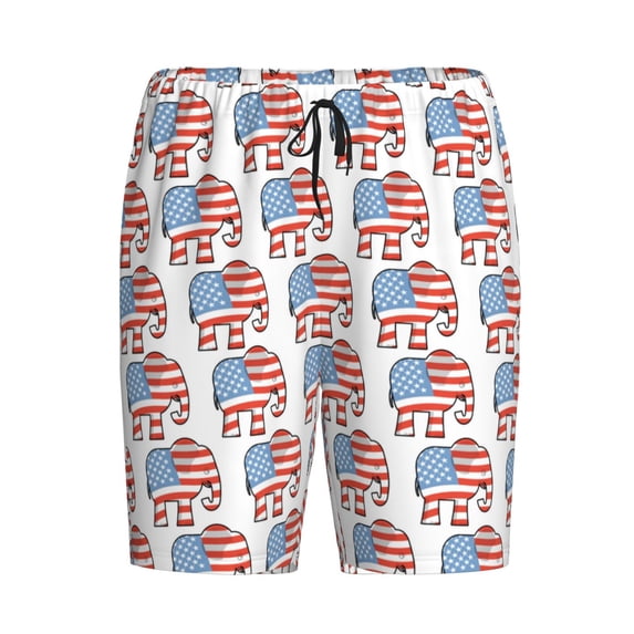 Lsque Elephant Mens Sleep Pajama Shorts,Short Pajama Pants, Cotton Ultra-Soft Knit-4X-Large