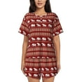 thumbnail image 1 of Lsque Elephant Pattern Women's Short-Sleeved Pajama Set - 2 Piece Soft and Lightweight Sleepwear Set-3X-Large, 1 of 6