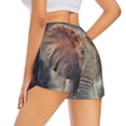 thumbnail image 1 of Lsque Elephant in Smoke Printed Women's Running Shorts with Liner Pockets,Elastic Quick Dry Workout Athletic Gym Yoga Shorts,Womens High Waist Shorts-XX-Large, 1 of 9