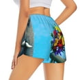 thumbnail image 1 of Lsque Elephant Trunk Couple Flowers Printed Women's Running Shorts with Liner Pockets,Elastic Quick Dry Workout Athletic Gym Yoga Shorts,Womens High Waist Shorts-X-Large, 1 of 9
