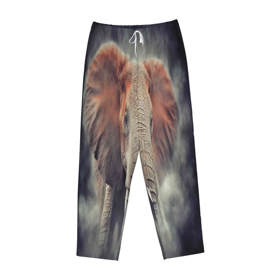 Lsque Elephant in Smoke Print Women's Pajama Pants, Lounge Pant - Comfortable Home Wear,Elastic Waistband, Stylish Design-XX-Large
