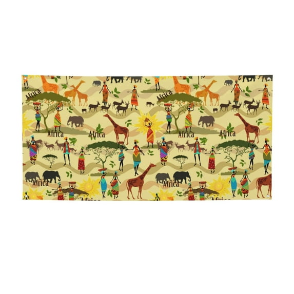 Lsque Ethnic African Pattern Party Banner, Festive Banner , Holiday Celebrations and Events for Carnival Birthday Party Festival Decorations-Small