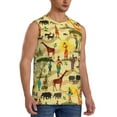 thumbnail image 1 of Lsque Ethnic African Print Men's Cotton Blend Sleeveless Muscle Shirts (S-3XL)- Moisture Wicking, Odor Protection, UPF 30+,X-Large, 1 of 8