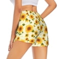 thumbnail image 1 of Lsque European-style Pattern Sunflower Printed Women's Running Shorts with Liner Pockets,Elastic Quick Dry Workout Athletic Gym Yoga Shorts,Womens High Waist Shorts-XX-Large, 1 of 9