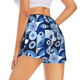 thumbnail image 1 of Lsque Evil Eye Printed Women's Running Shorts with Liner Pockets,Elastic Quick Dry Workout Athletic Gym Yoga Shorts,Womens High Waist Shorts-X-Large, 1 of 9
