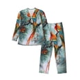 thumbnail image 1 of Lsque Exotic Birds Forest Pattern Long Sleeve Pajama Set for Men - Soft 2-Piece Sleepwear and Loungewear Set with Pockets, Comfy Nightwear-X-Large, 1 of 7