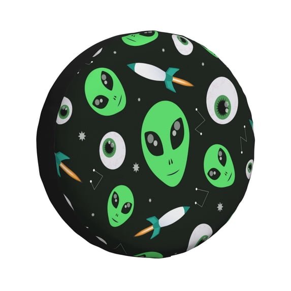 Lsque Eyeball Monster Pattern Tire Covers - Tough Tire Wheel Protector for Truck, SUV, Trailer, Camper, RV-16 inch