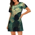 thumbnail image 1 of Lsque Eyes Watching In The Dark Pattern Nightgowns for Women Sleep Shirts Short Sleeve Nightshirt Pullover Nightdress Soft Sleepwear Relaxed Fit Nightdress, 1 of 6