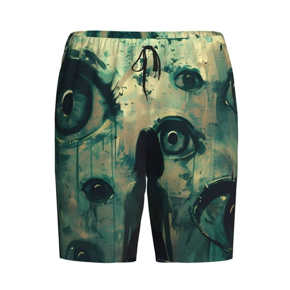 Lsque Eyes Watching In The Dark Mens Sleep Pajama Shorts,Short Pajama Pants, Cotton Ultra-Soft Knit-4X-Large