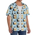 thumbnail image 1 of Lsque FUNNY CAT IS DRINKING WATER print Men's Cuban Collar Short Sleeve Shirt Summer Beachwear Casual Button Down Fashionable Vacation Leisure Shirt-X-Large, 1 of 7