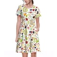 thumbnail image 1 of Lsque Fall Animals Print Women's Casual Dress T-Shirt Summer Short Sleeve Scoop Neck Swing Dresses, 1 of 6