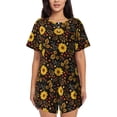 thumbnail image 1 of Lsque Fall Daisy Leaf Women's Short-Sleeved Pajama Set - 2 Piece Soft and Lightweight Sleepwear Set-3X-Large, 1 of 9