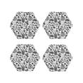 thumbnail image 1 of Lsque Fall Forest Pattern 4" Drink Coasters Set of 4, PVC Leather Absorbent Coasters, Table Coaster Set Decorative Coffee Cup Coasters Housewarming Gift -Hexagon, 1 of 6