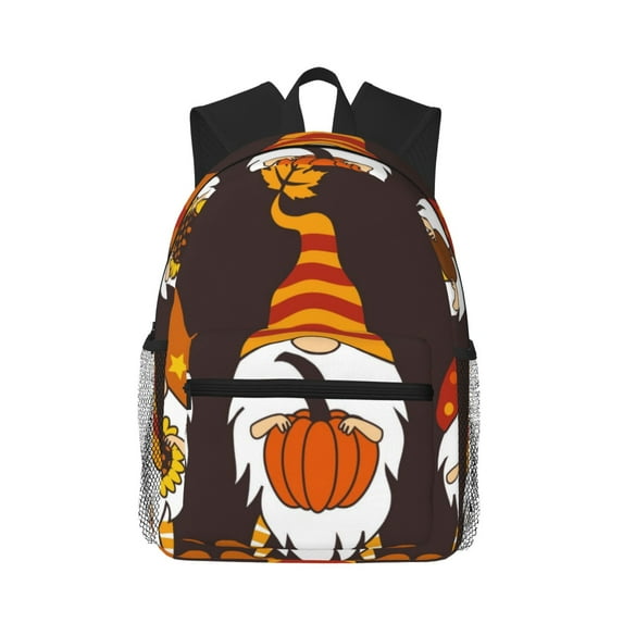 Lsque Fall Gnomes Classic Casual Backpack - Large Capacity Water-Resistant Backpack for School, Work, Travel, and Outdoor Activities