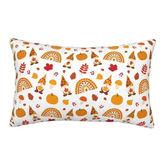 Lsque Fall Gnomes Harvest Pattern Pillow Case – Soft & Cozy Throw Pillow Cover, Hypoallergenic Cushion Case for Sleeping Women with Envelope Closure-20"x30"