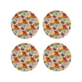 thumbnail image 1 of Lsque Fall Maple Leaves Pattern 4" Drink Coasters Set of 4, PVC Leather Absorbent Coasters, Table Coaster Set Decorative Coffee Cup Coasters Housewarming Gift -Round Shape, 1 of 6