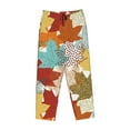 thumbnail image 1 of Lsque Fall Maple Leaves Print Women's Pajama Pants, Lounge Pant - Comfortable Home Wear,Elastic Waistband, Stylish Design-Small, 1 of 9