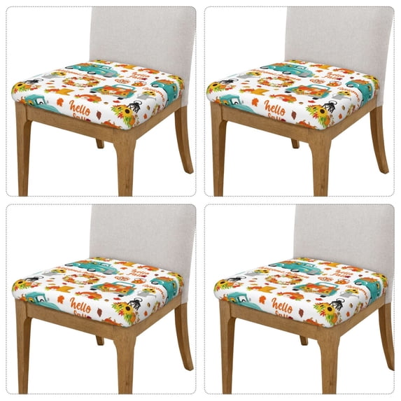 Lsque Fall Pumpkins And Sunflowers Printed Square Couch Cushion Covers, Floral Sofa Cushion Covers Replacement, Stretch Couch Covers for Couch-16.9in