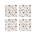 thumbnail image 1 of Lsque Fall Rabbit Pattern 4" Drink Coasters Set of 4, PVC Leather Absorbent Coasters, Table Coaster Set Decorative Coffee Cup Coasters Housewarming Gift -Square, 1 of 6