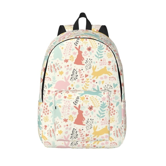 Lsque Fall Rabbit Pattern Canvas Daypack, Durable Backpack, High-quality Versatile Backpack,Vintage Compact Backpack-Small