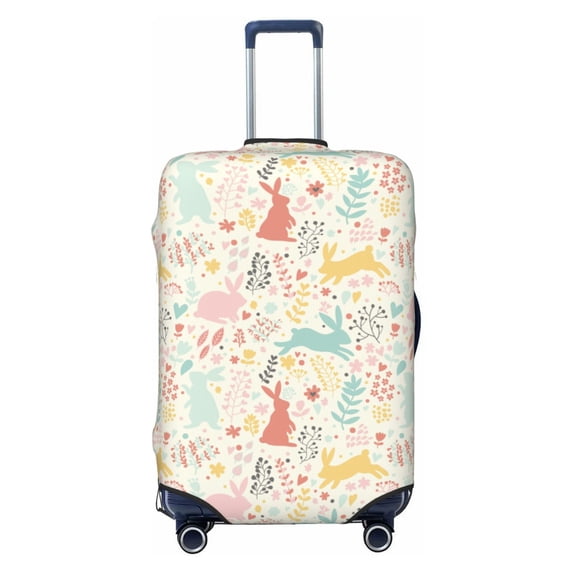 Lsque Fall Rabbit Printed Luggage Cover, Travel Luggage Protector,Scratch and Dirt Resistant, Fits 18-32 Inch Luggage - Large