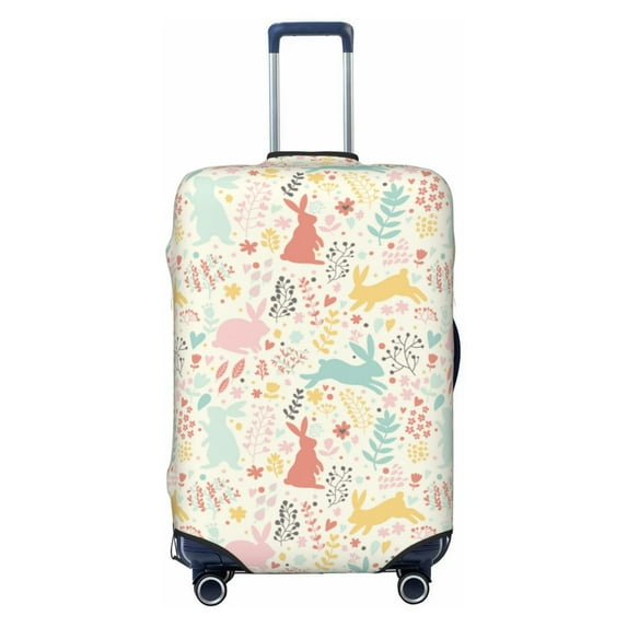 Lsque Fall Rabbit Printed Luggage Cover, Travel Luggage Protector,Scratch and Dirt Resistant, Fits 18-32 Inch Luggage - Medium