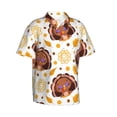 thumbnail image 1 of Lsque Fall Turkey pattern Hawaiian Shirt for Men, Unisex Summer Beach Casual Short Sleeve Button Down Shirts-Medium, 1 of 9