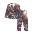 thumbnail image 1 of Lsque Fantasy Colorful Beast Pattern Long Sleeve Pajama Set for Women - Soft 2-Piece Sleepwear and Loungewear Set with Pockets, Comfy Nightwear-X-Large, 1 of 7