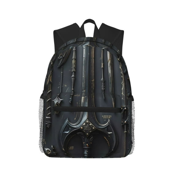 Lsque Fantasy Medieval Weaponry Classic Casual Backpack - Large Capacity Water-Resistant Backpack for School, Work, Travel, and Outdoor Activities