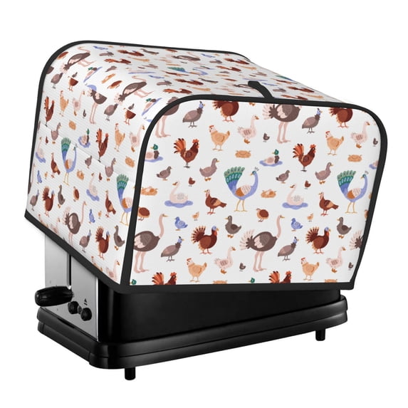 Lsque Farm Birds Goose Print 4 Slice Toaster Cover , Kitchen Appliance Dustproof Protector , Toaster Protector Dustproof Kitchen Appliance Cover