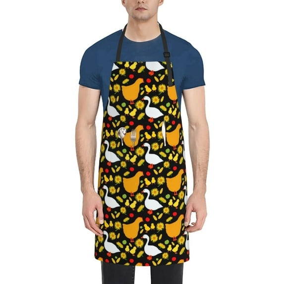 Lsque Farm Goose Waterproof Apron Chef Aprons for Men Heavy Duty Chemical Work Apron Extra Long Grilling Aprons with Adjustable Bib Apron