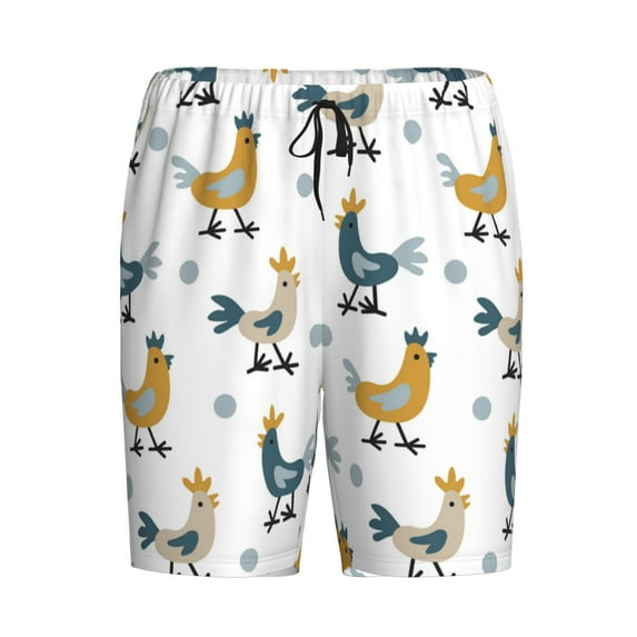 Lsque Farm Roosters Mens Sleep Pajama Shorts,Short Pajama Pants, Cotton Ultra-Soft Knit-Medium