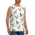 thumbnail image 1 of Lsque Farm Roosters Print Men's Cotton Blend Sleeveless Muscle Shirts (S-3XL)- Moisture Wicking, Odor Protection, UPF 30+,Medium, 1 of 8