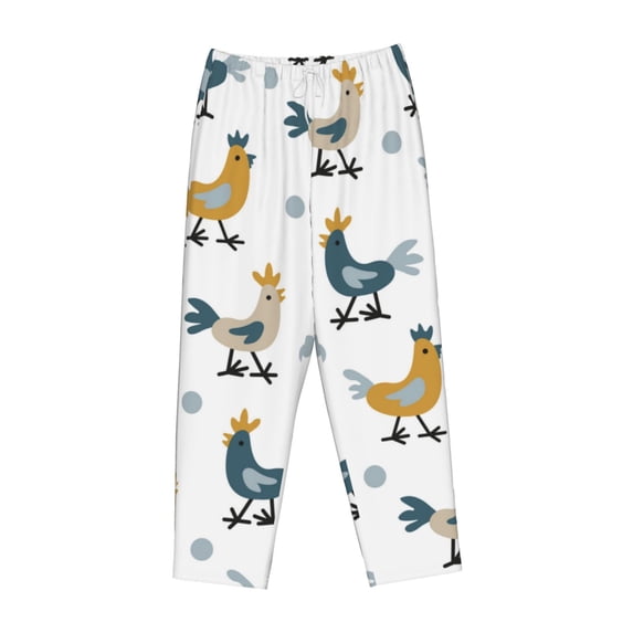 Lsque Farm Roosters Print Women's Pajama Pants, Lounge Pant - Comfortable Home Wear,Elastic Waistband, Stylish Design-Large