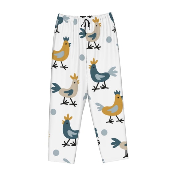 Lsque Farm Roosters Print Women's Pajama Pants, Lounge Pant - Comfortable Home Wear,Elastic Waistband, Stylish Design-Small