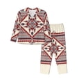 thumbnail image 1 of Lsque Fashion Tatreez Pattern Long Sleeve Pajama Set for Women - Soft 2-Piece Sleepwear and Loungewear Set with Pockets, Comfy Nightwear-, 1 of 7
