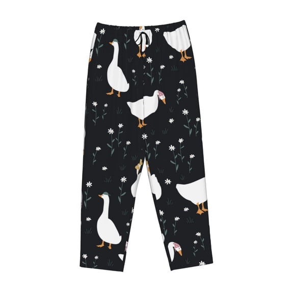 Lsque Fashionable Goose Print Women's Pajama Pants, Lounge Pant - Comfortable Home Wear,Elastic Waistband, Stylish Design-Large