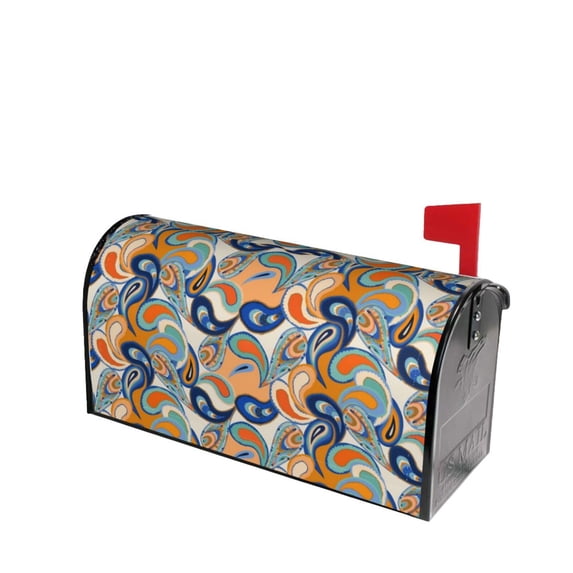Lsque Fashionable Paisley Mailbox Cover Standard Size ,Magnetic Mailbox Covers Post Wraps Letter Box Cover -21x18 in