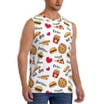 thumbnail image 1 of Lsque Fast Food Print Men's Cotton Blend Sleeveless Muscle Shirts (S-3XL)- Moisture Wicking, Odor Protection, UPF 30+,X-Large, 1 of 8