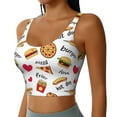 thumbnail image 1 of Lsque Fast Food Printed Women'S Sports Bra, Compression, Moisture Wicking, High-Impact Sports Bra For Women,Supportive sports bra-Large, 1 of 9