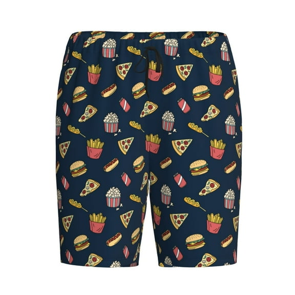 Lsque Fastfood Mens Sleep Pajama Shorts,Short Pajama Pants, Cotton Ultra-Soft Knit-Small