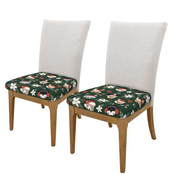Lsque Festive Forest Friends Printed Square Couch Cushion Covers, Floral Sofa Cushion Covers Replacement, Stretch Couch Covers for Couch-16.9in