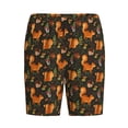 thumbnail image 1 of Lsque Festive Squirrels Dark Forest Mens Sleep Pajama Shorts,Short Pajama Pants, Cotton Ultra-Soft Knit-Large, 1 of 9