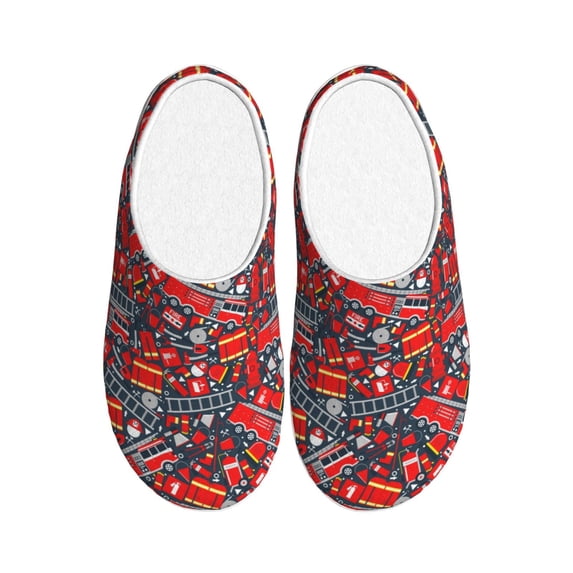 Lsque Fire Sign Pattern Womens Comfort Cotton on Scuff With Memory Foam and Anti-skid Sole Slipper-42/43