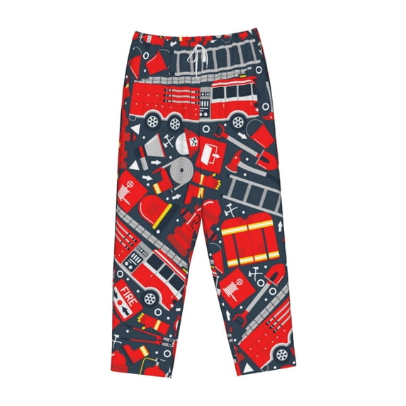 Lsque Fire Sign Print Women's Pajama Pants, Lounge Pant - Comfortable Home Wear,Elastic Waistband, Stylish Design-Medium