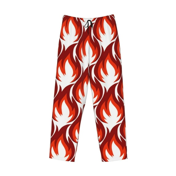 Lsque Fire Symbols Print Men's Pajama Pants, Lounge Pant - Comfortable Home Wear,Elastic Waistband, Stylish Design-Medium